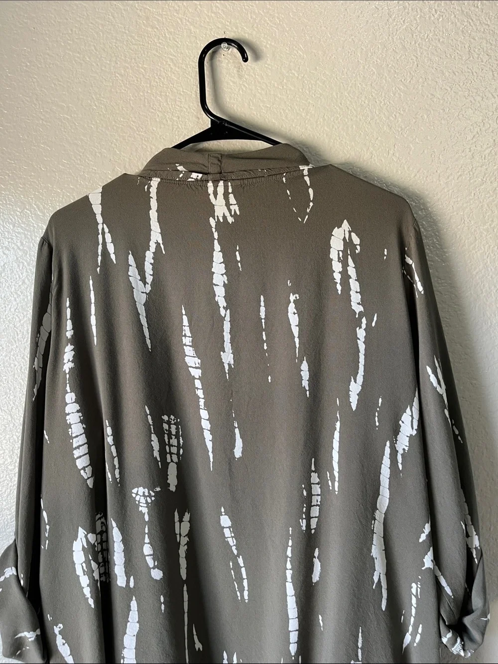 Knox Rose Olive White Fringe Open Cardigan Sz XXL Boho Flowy Fringe Chic